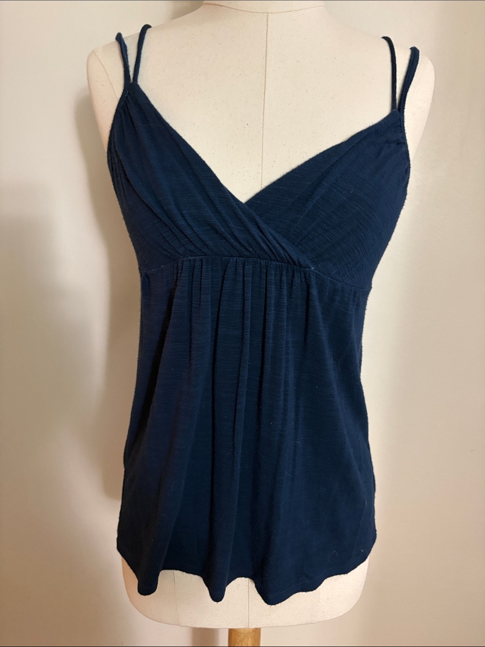 Vintage Ella Moss Navy Double-Strap V-Neck Camisole Top